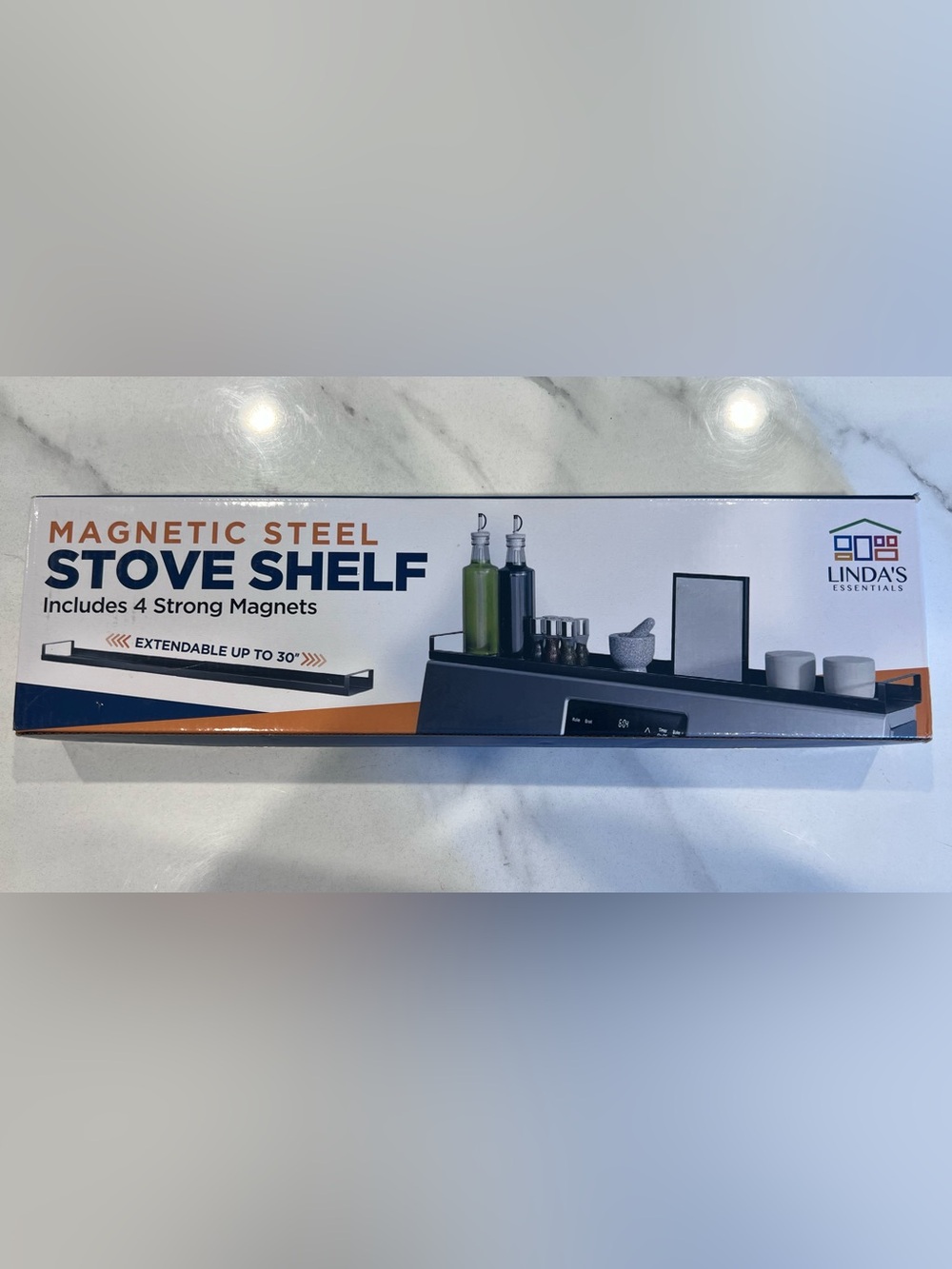 Magnetic Stove Top Shelf for Up To 30" Stoves, Over Oven Spice Rack Organizer